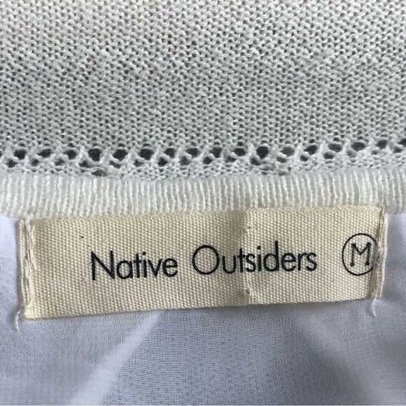 NATIVE OUTSIDERS Women’s Off White Beige Sweater Shirt Open Button Back Camisole - Picture 5 of 5